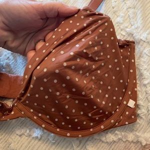 Victoria's Secret Unlined Demi Brown Polka Dot Bra